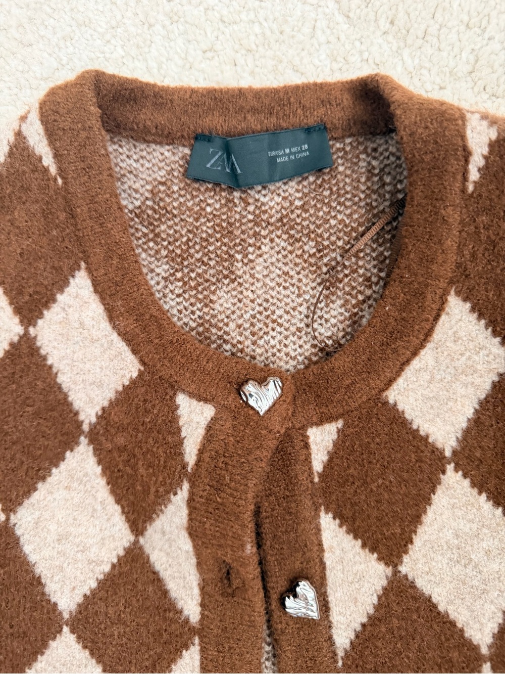 ZARA heart Button Cardigan - Picture 3 of 3